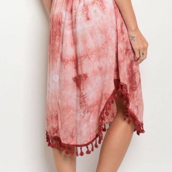Dusty Rose Strappy back w/ Tie Dye & Tassel - Picture 2 of 7